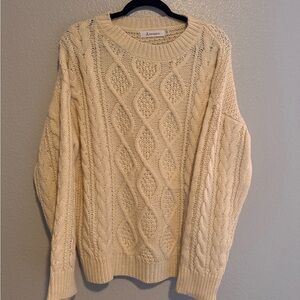 Cream cableknit sweater